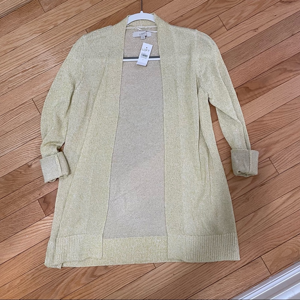 NWT Loft Gold/Metallic Cardigan